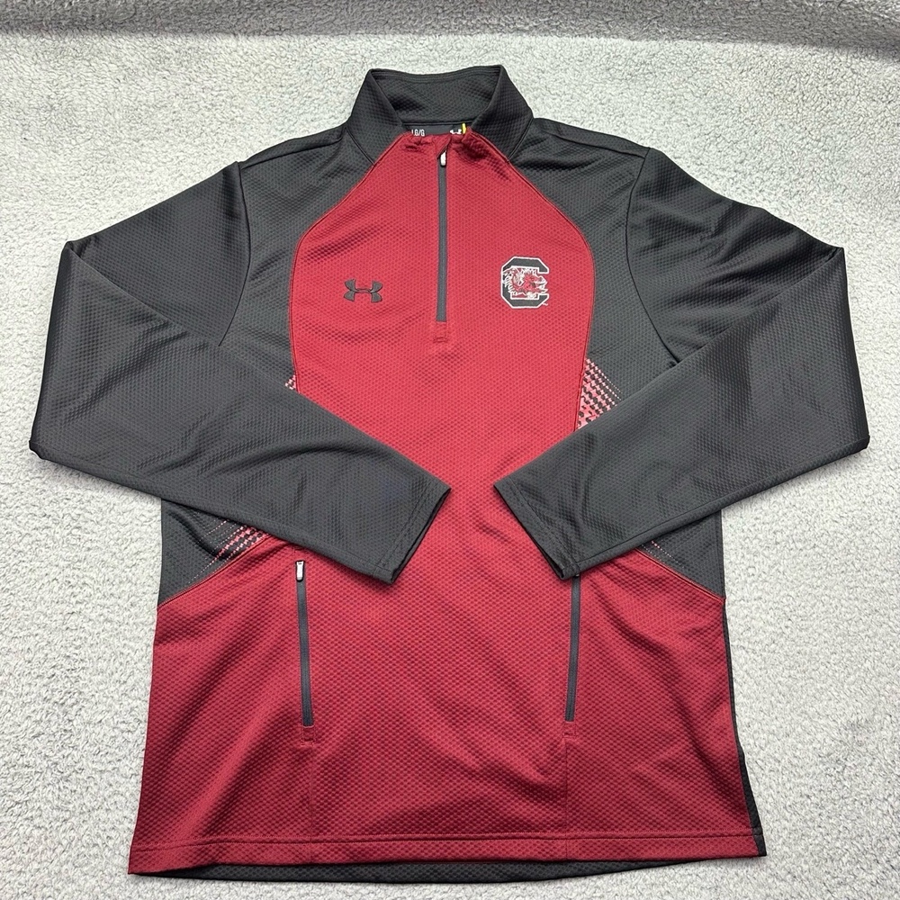 NWT Under Armour UM7218 Mens Large USC Gamecocks ColdGear Loose 1/4 Zip Pullover